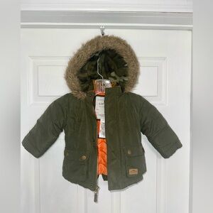 Carter's baby boys' faux fur hooded parka winter coat Size 18M